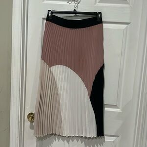 Alfani Pleated Maxi Skirt - Pink, White, Black